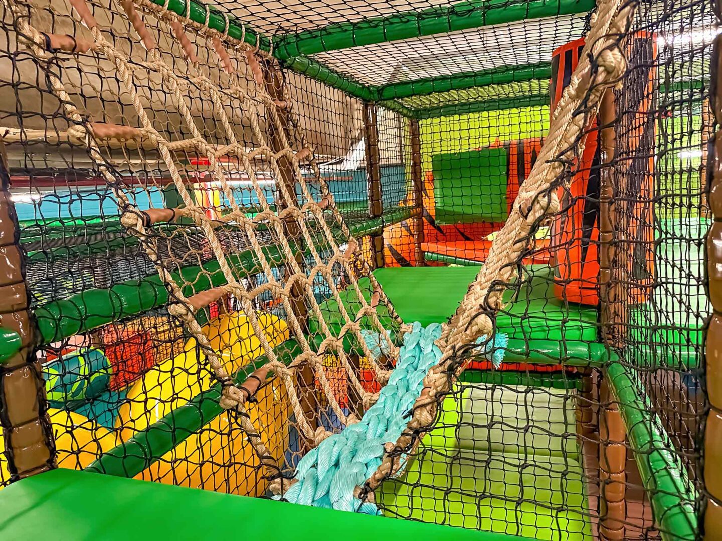 Rope Bridge at Jungle Monkeyz softplay centre designed by Play Creations.