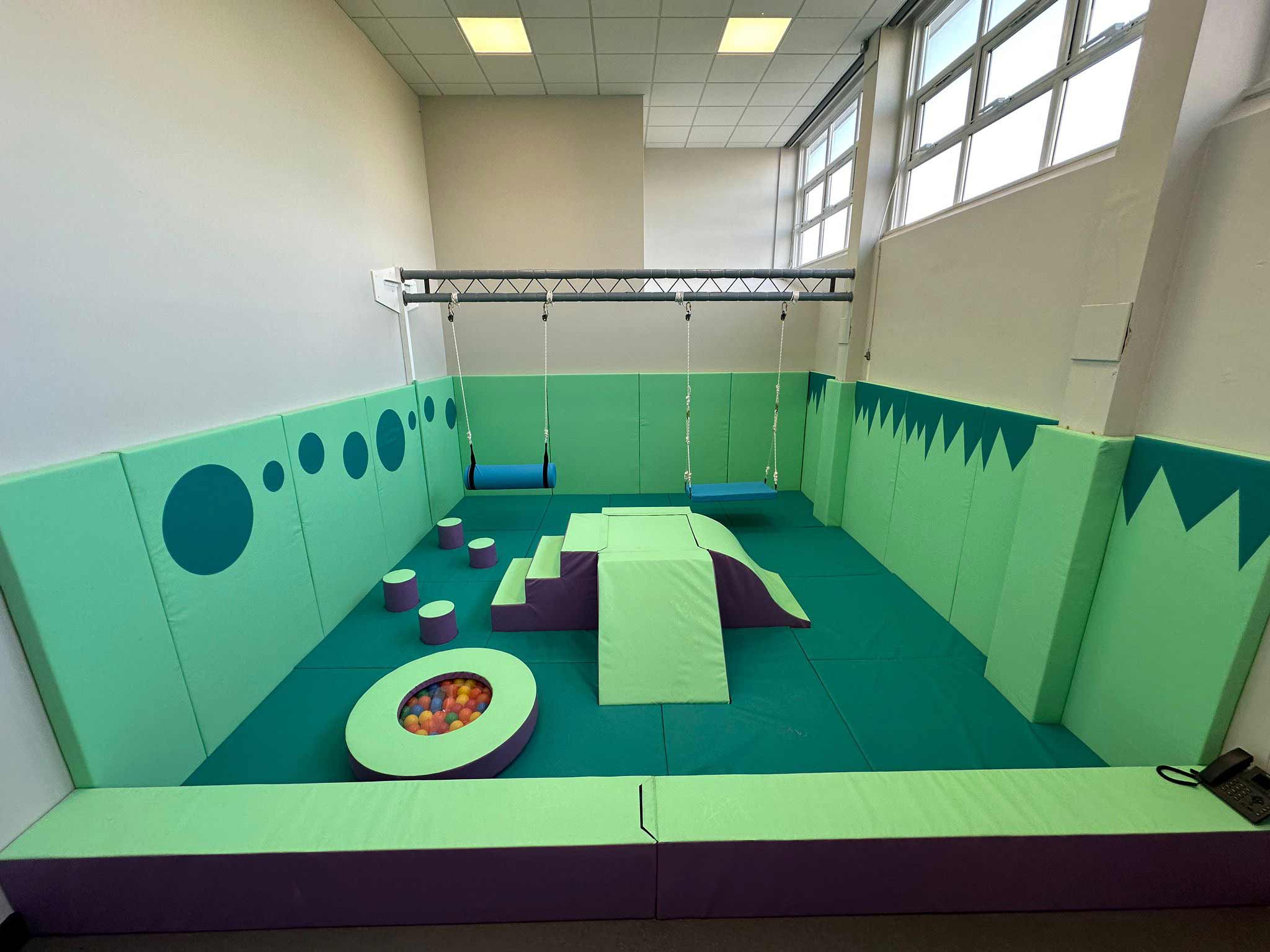 Movement room in Rushall School, designed and manufactured by Play Creations Ltd.
