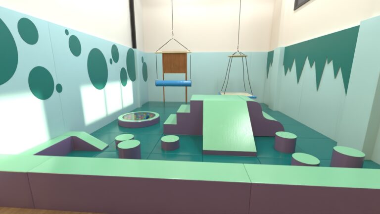 3D Render of Movement Room for Rushall School's softplay designed by Play Creations Ltd