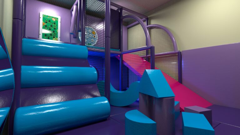 3D Render of the final softplay designed by Play Creations Ltd for Old Hall School.