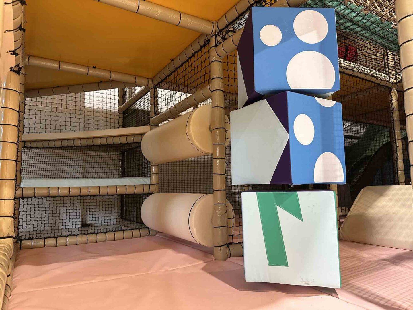 Horizontal Rollers and Totem Pole found at The Play Hut softplay designed by Play Creations Ltd.