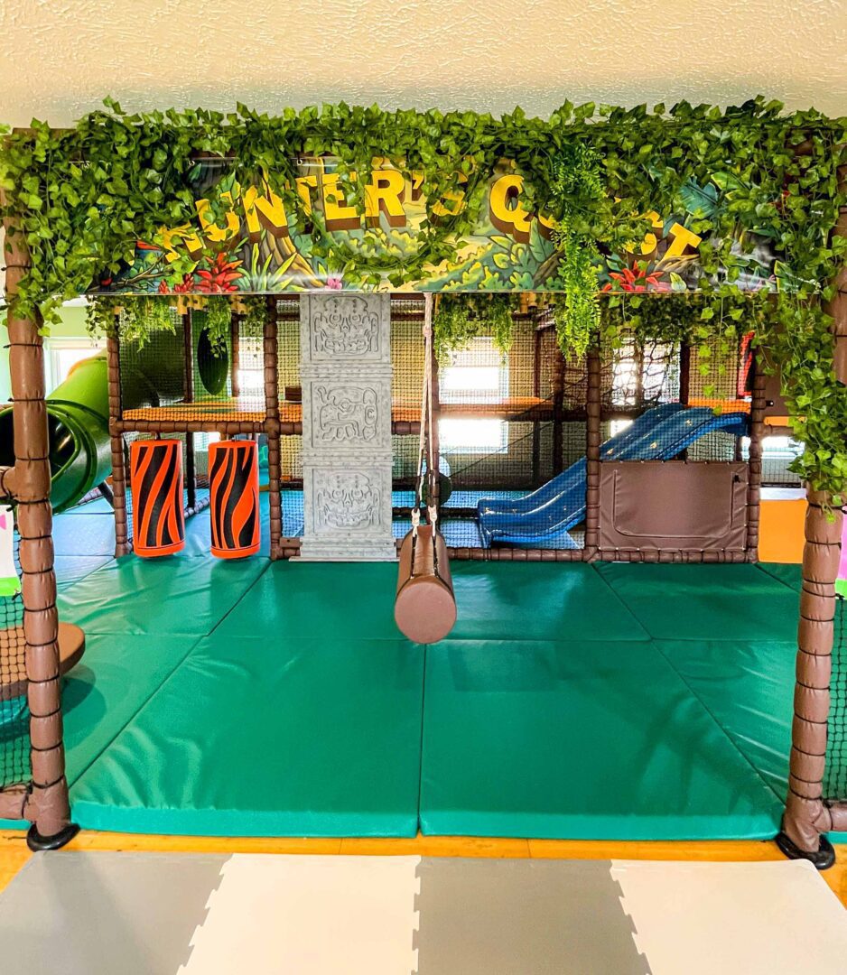 Hunter's Quest Banner found at Hunter's Quest's Softplay in Magherafelt, designed by Play Creations Ltd.