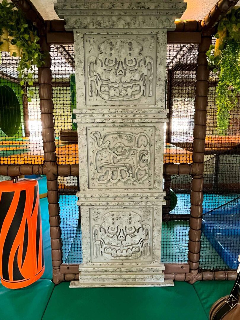 Aztec Totem Pole found at Hunter's Quest in Magherafelt designed by Play Creations Ltd.