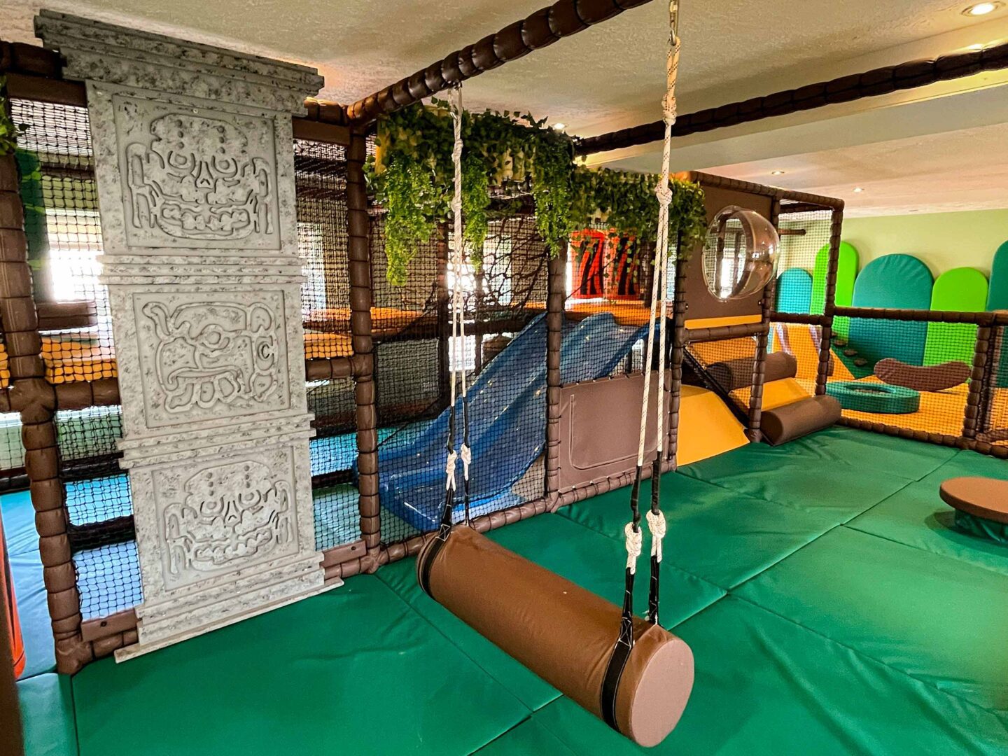 Log Swing found at Hunter's Quest's softplay in Magherafelt designed by Play Creations Ltd.