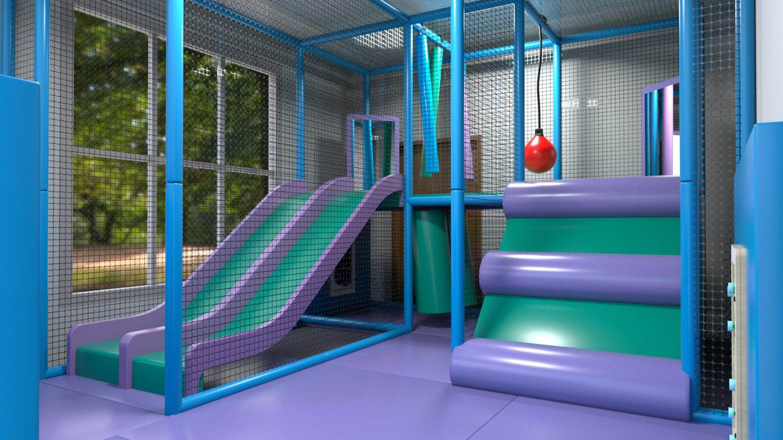 3D Render of Redwood Park School's softplay designed by Play Creations Ltd