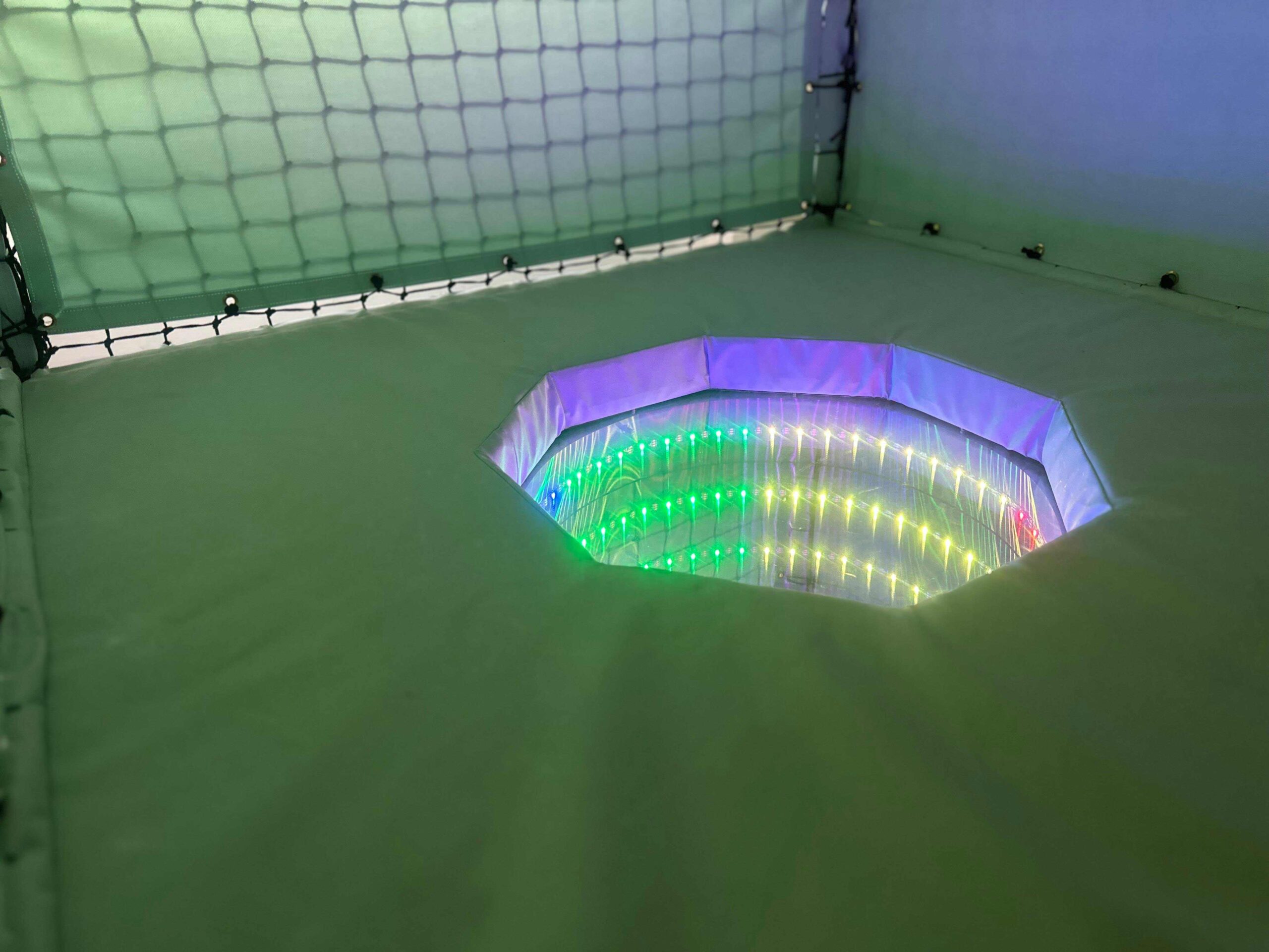 LED Infinity Mirror installed at Serenity School's softplay, designed by Play Creations Ltd.